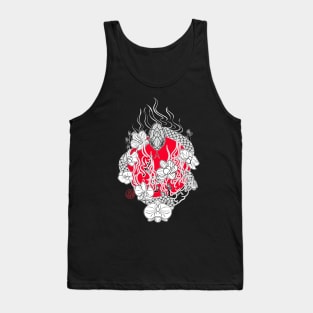 Japanese snake and orchids Tank Top